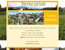 Tablet Screenshot of oberharzurlaub.de